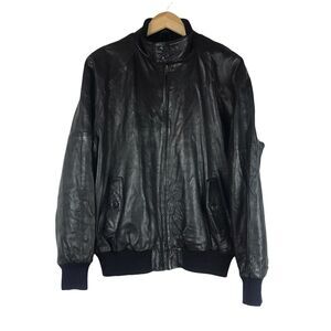 vintage abercrombie and fitch leather jacket X-LARGE Mens